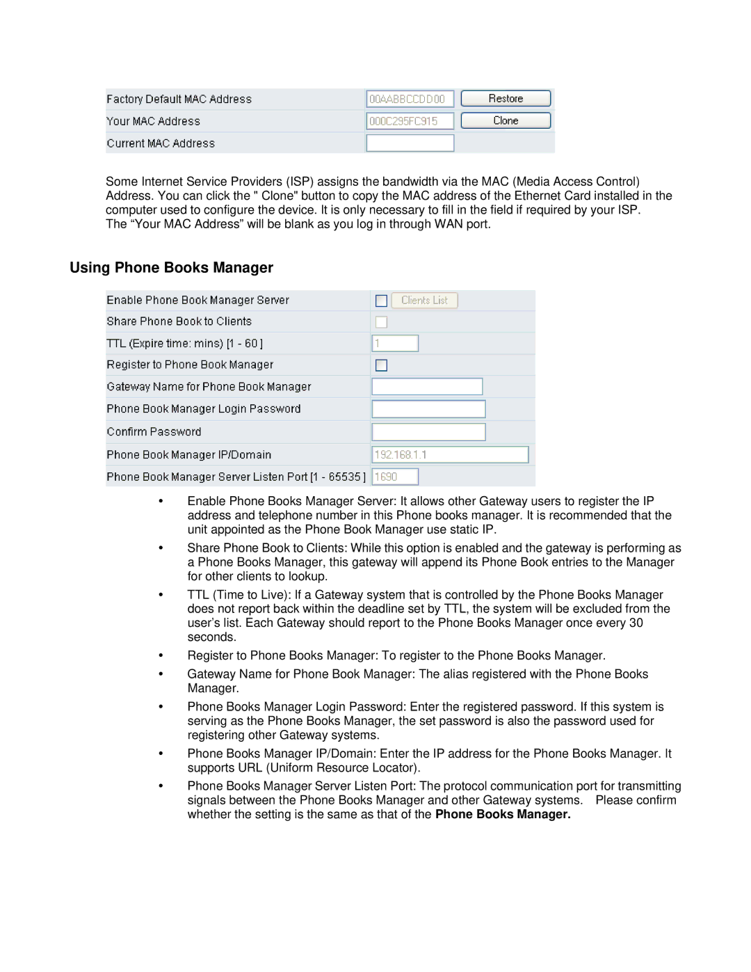 D-Link DVG-6008S user manual Using Phone Books Manager 