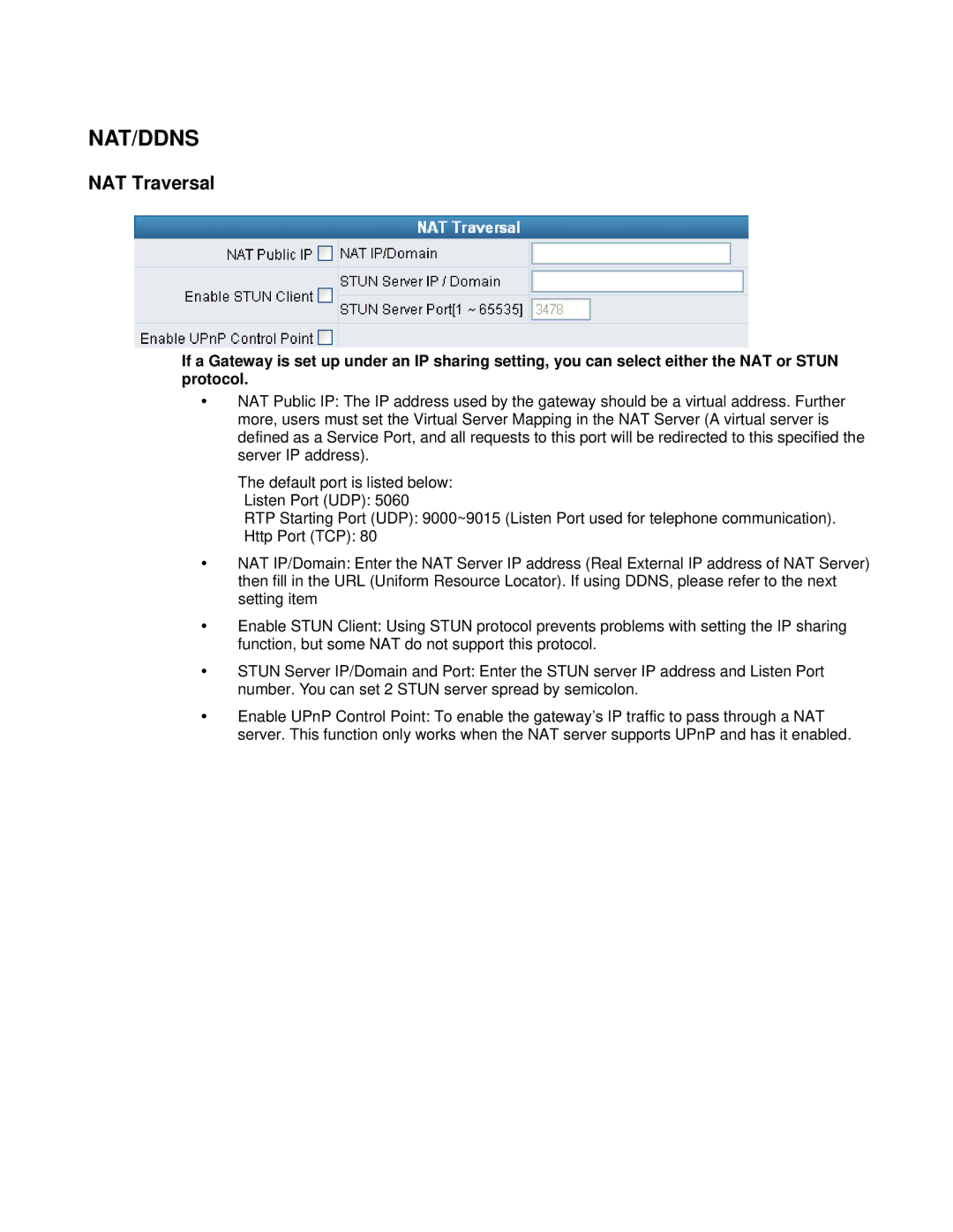 D-Link DVG-6008S user manual Nat/Ddns, NAT Traversal 