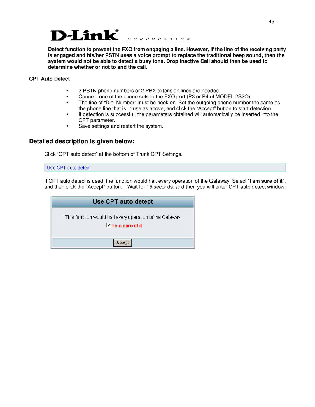 D-Link DVG-6008S user manual Detailed description is given below 