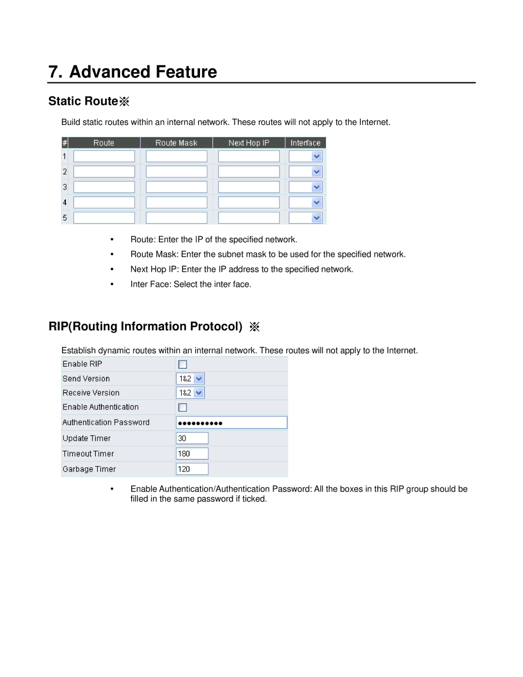 D-Link DVG-6008S user manual Static Route※, RIPRouting Information Protocol ※ 