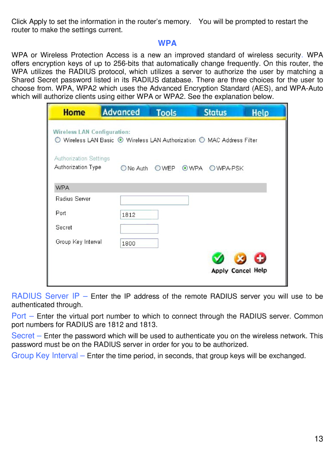 D-Link DVG-G1402S manual Wpa 