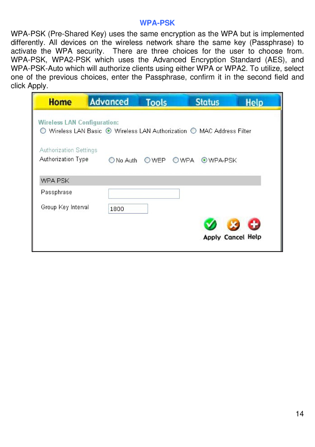 D-Link DVG-G1402S manual Wpa-Psk 