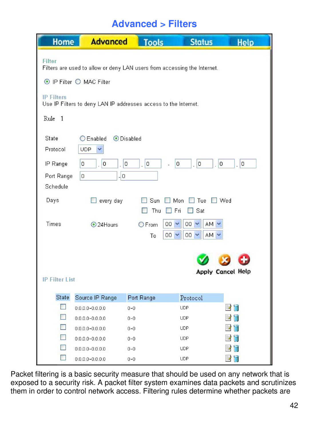 D-Link DVG-G1402S manual Advanced Filters 