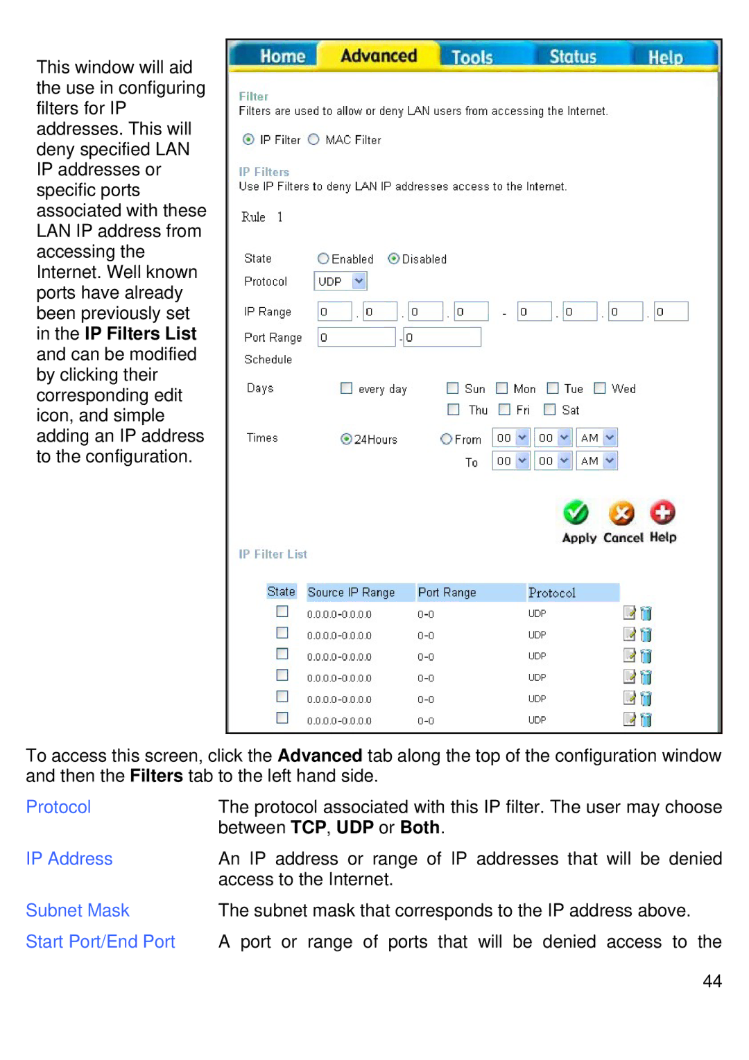 D-Link DVG-G1402S manual Protocol, Start Port/End Port 