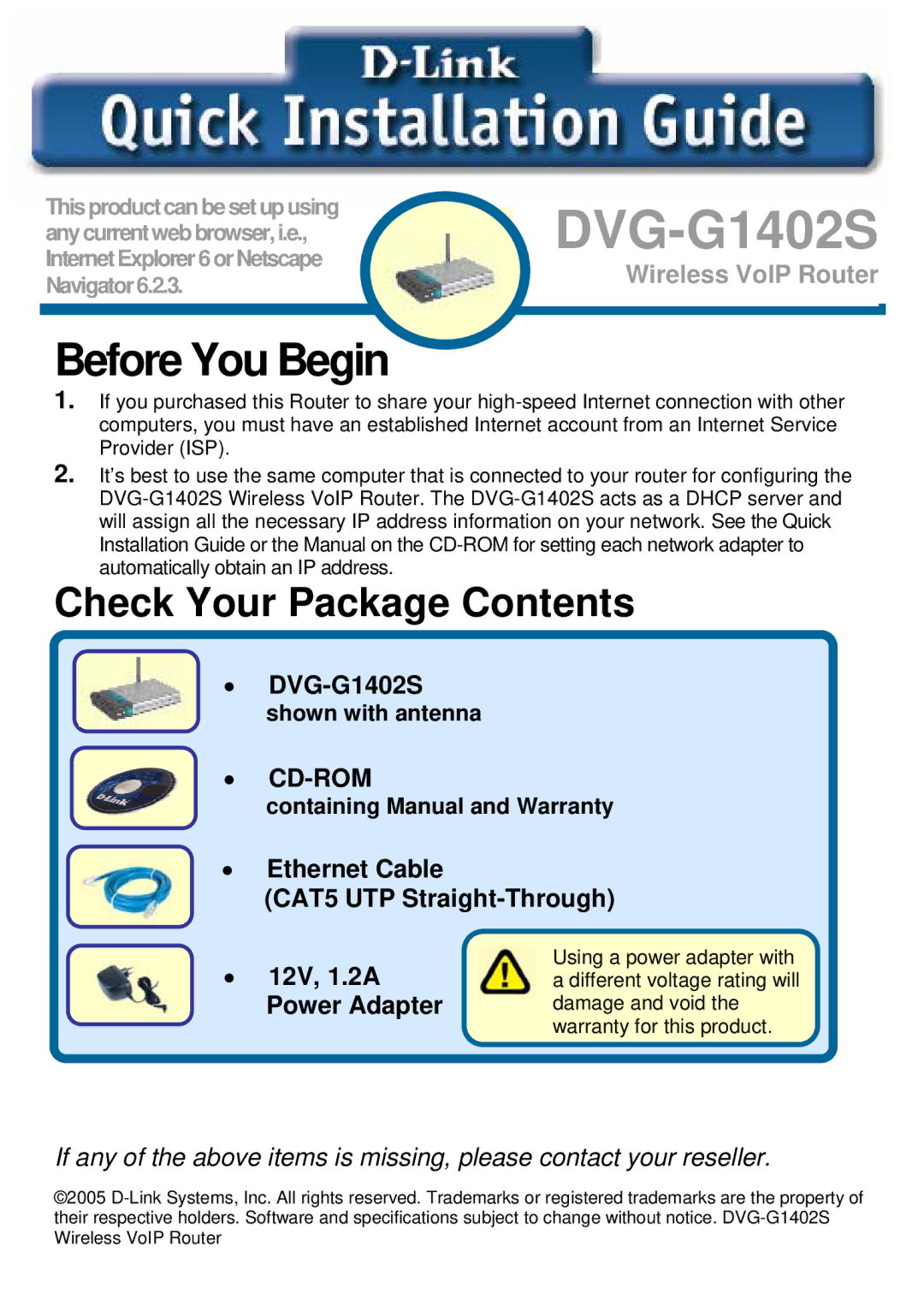 D-Link DVG-G1402S specifications 