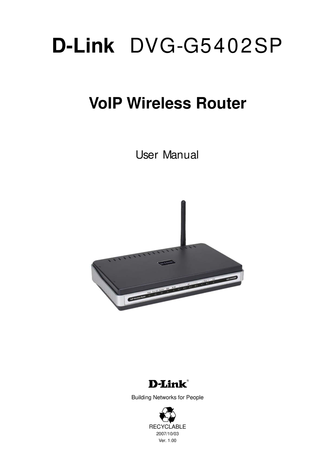 D-Link user manual LinkDVG-G5402SP 