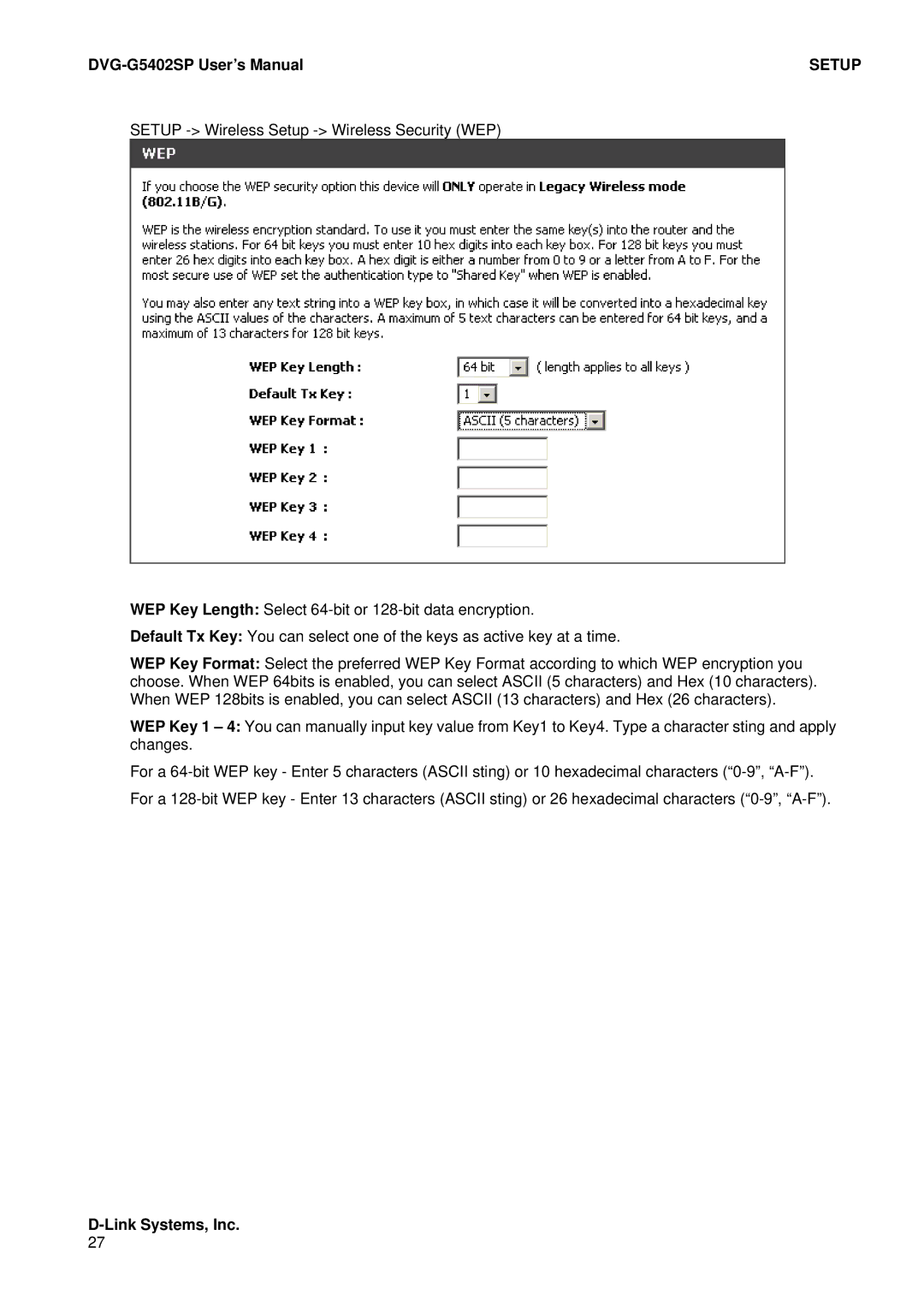 D-Link DVG-G5402SP user manual Setup 