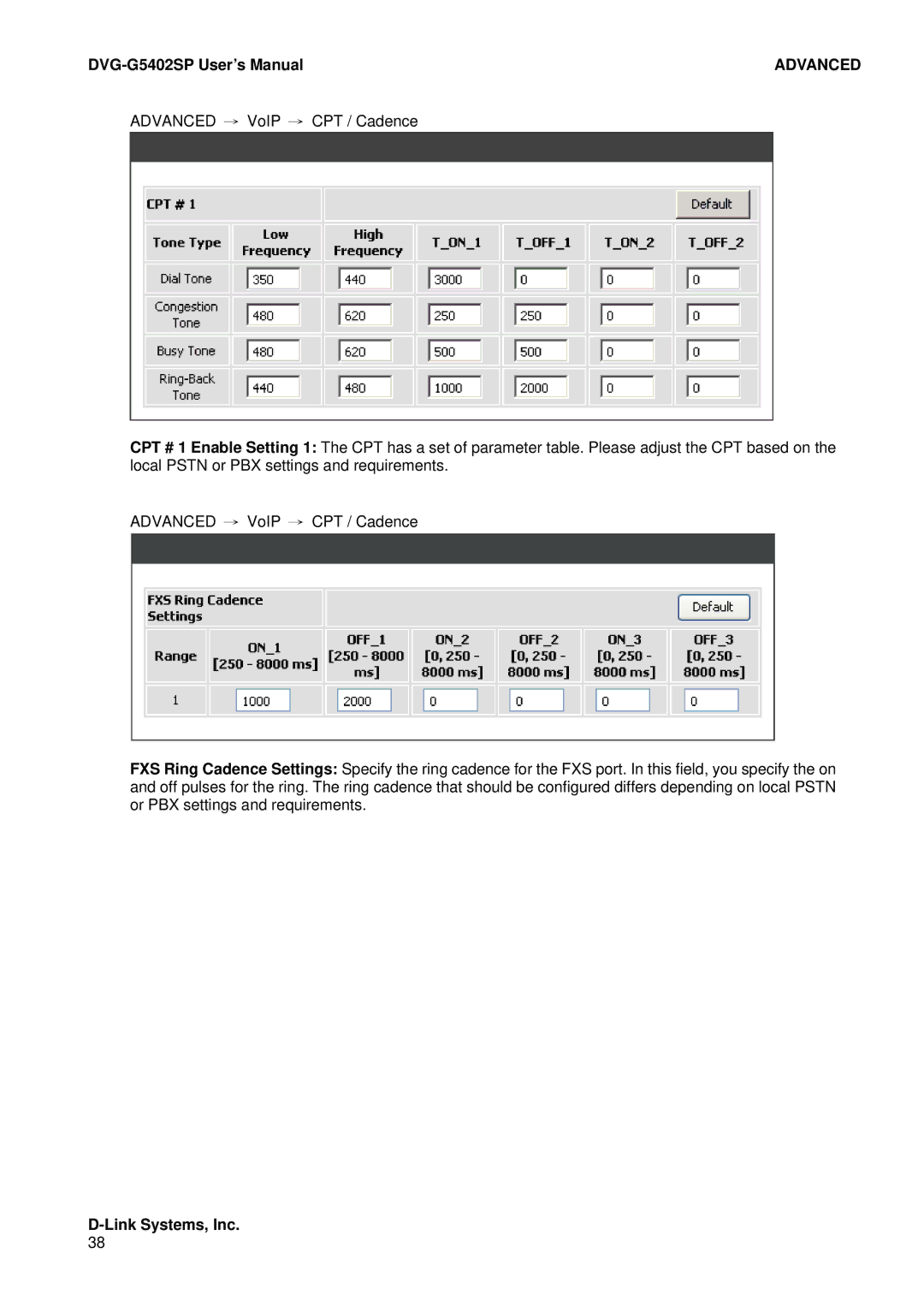 D-Link DVG-G5402SP user manual Advanced 