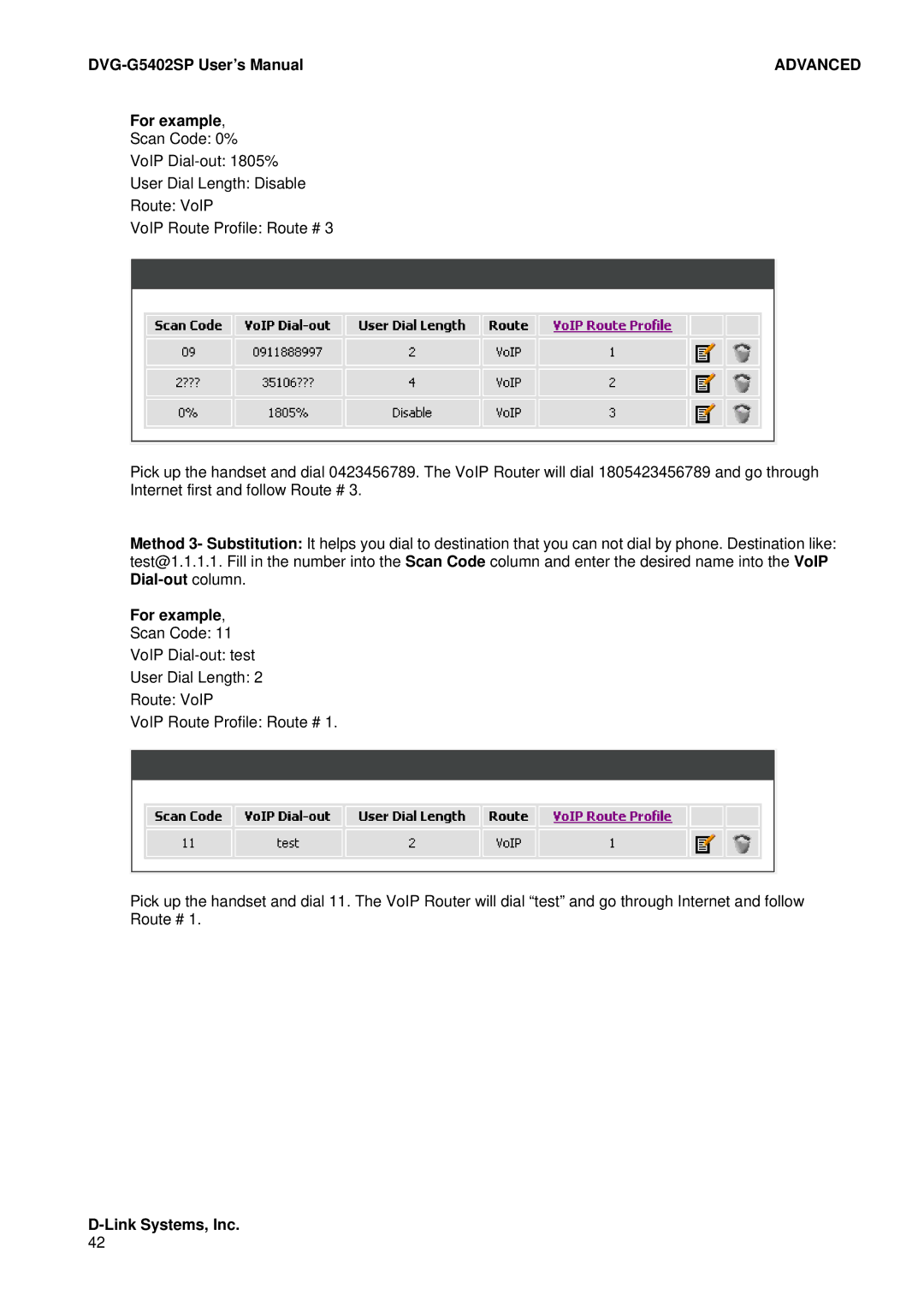 D-Link DVG-G5402SP user manual Advanced 