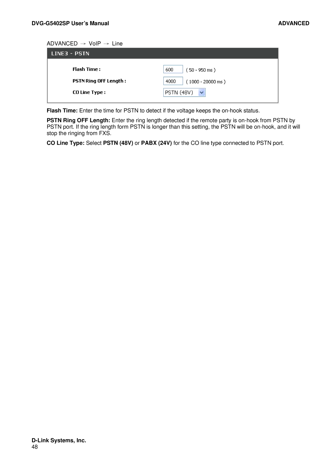 D-Link DVG-G5402SP user manual Advanced 