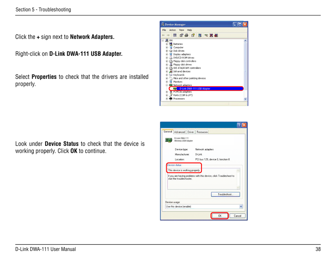 D-Link manual Right-click on D-Link DWA-111 USB Adapter 