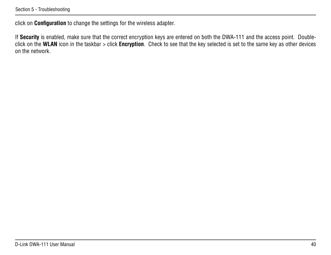 D-Link DWA-111 manual Troubleshooting 