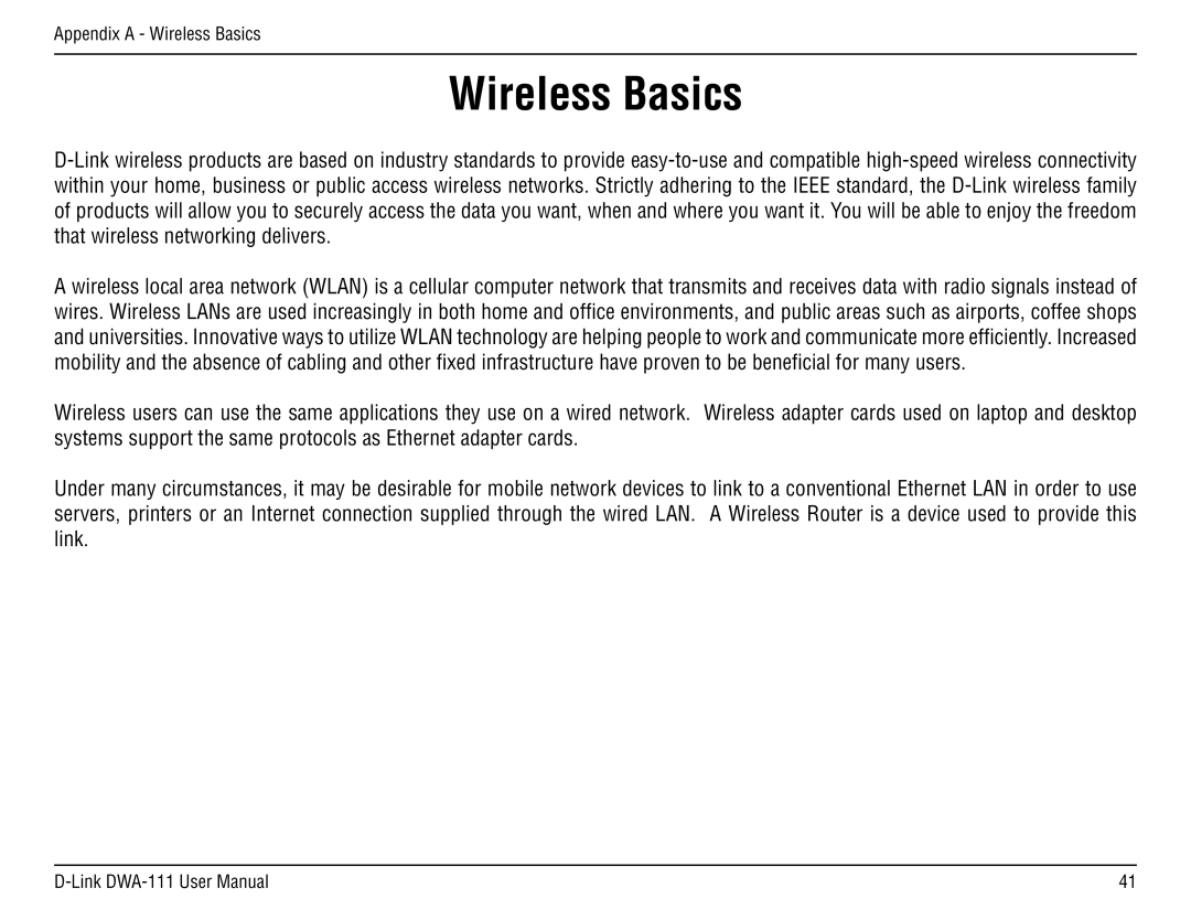 D-Link DWA-111 manual Wireless Basics 