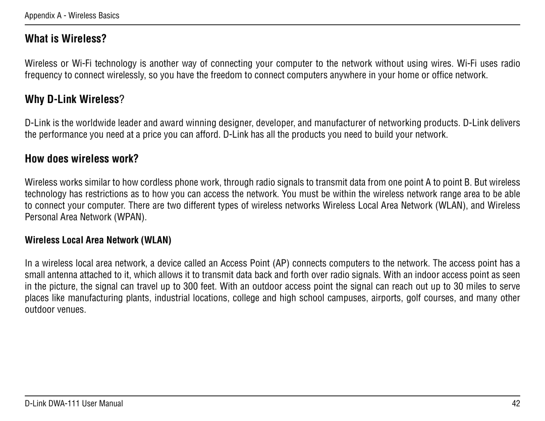 D-Link DWA-111 manual What is Wireless?, Wireless Local Area Network Wlan 