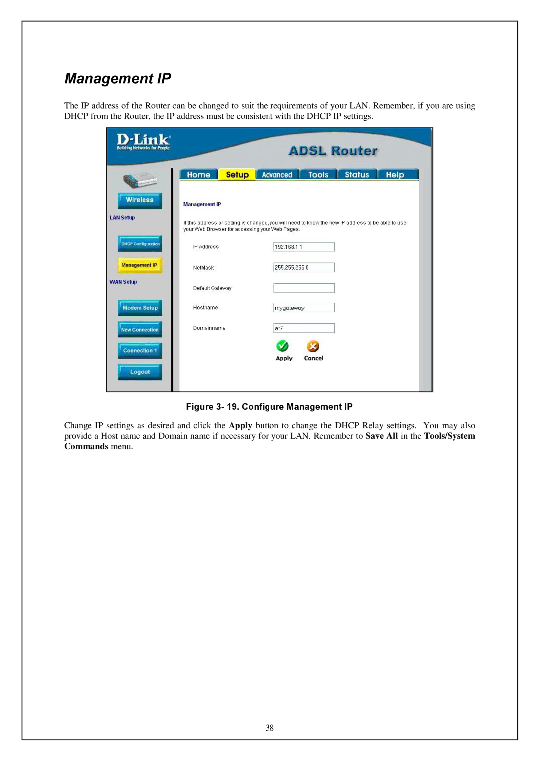 D-Link DWA-140 manual Configure Management IP 