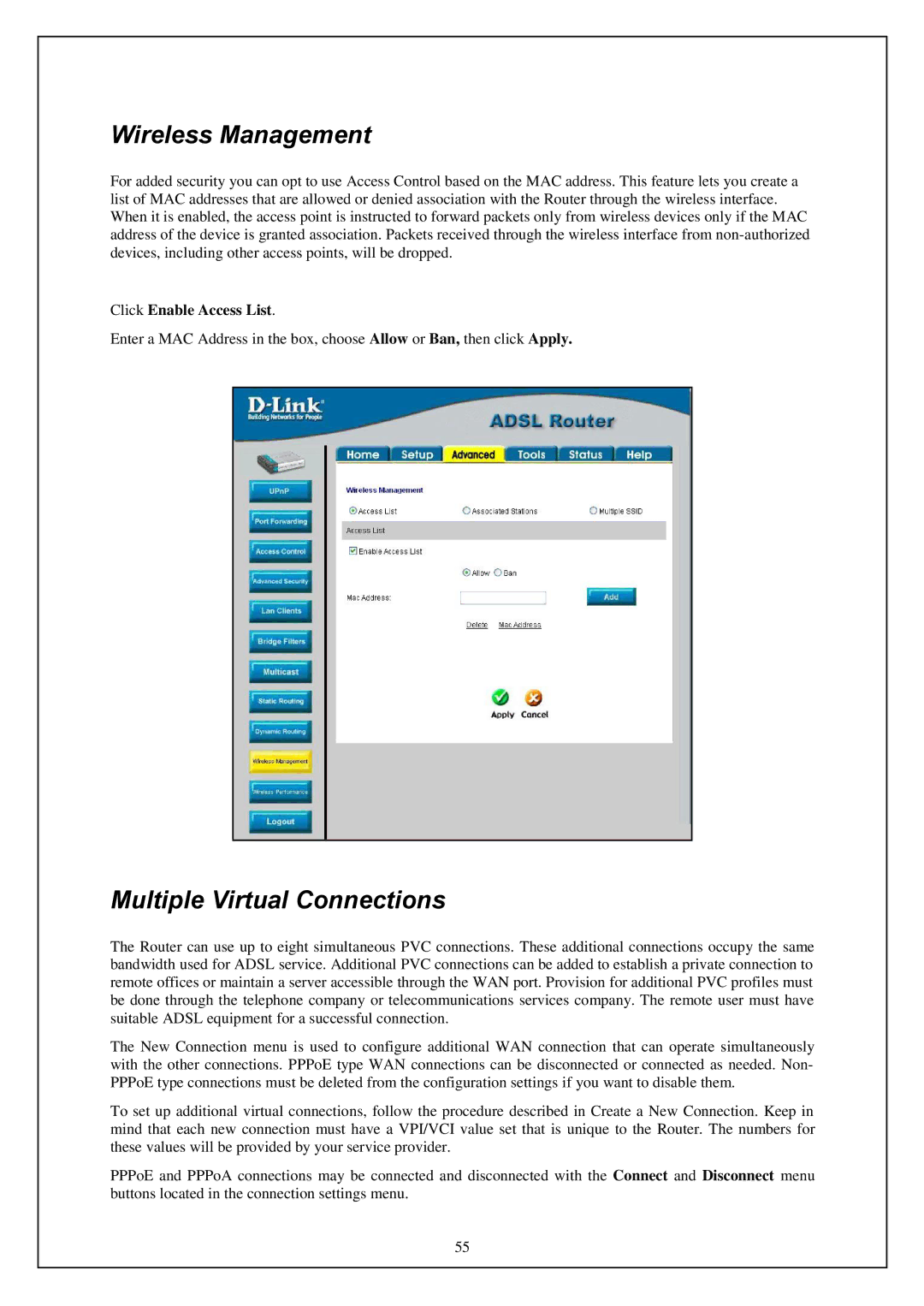 D-Link DWA-140 manual Wireless Management, Multiple Virtual Connections 