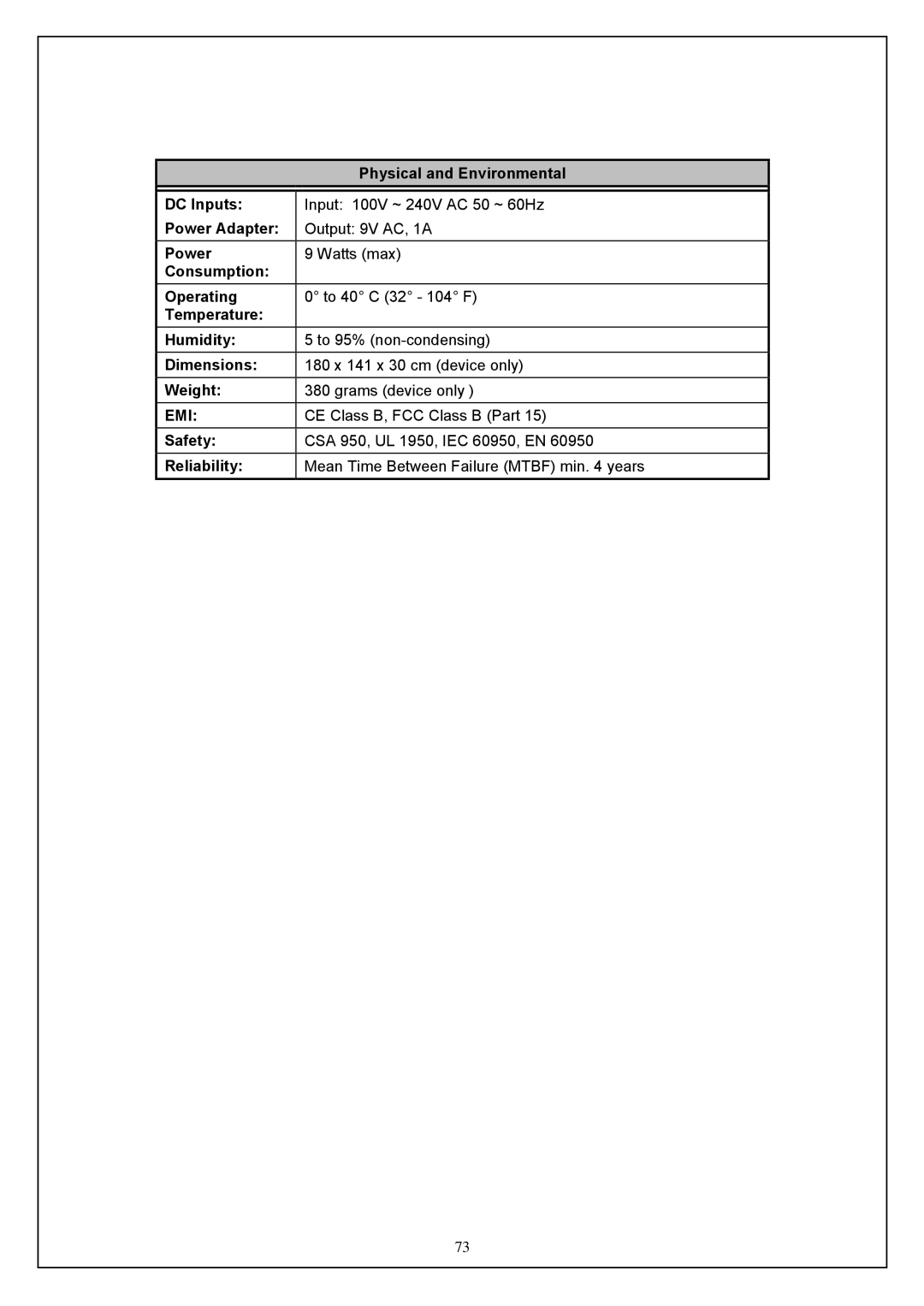 D-Link DWA-140 manual Physical and Environmental, CE Class B, FCC Class B Part 