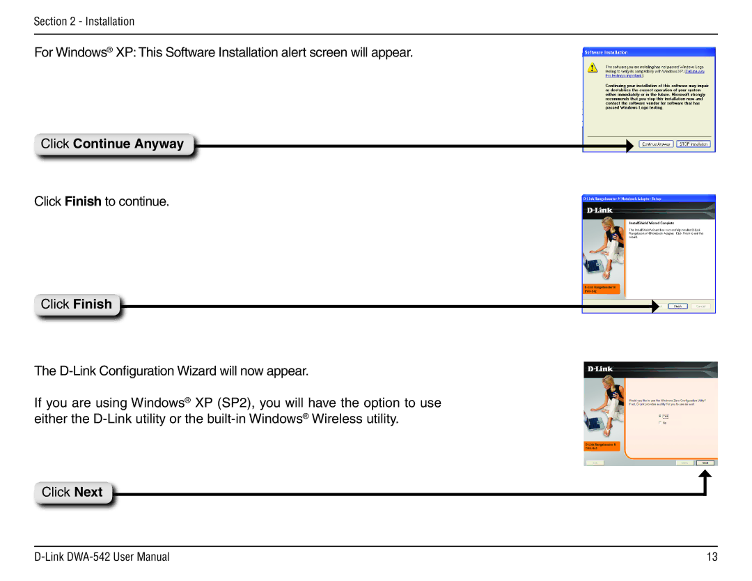 D-Link DWA-54 manual Click Continue Anyway 