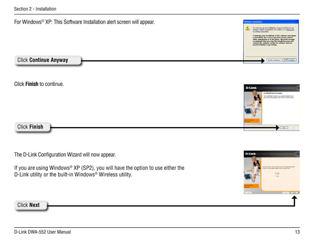 D-Link DWA-55 manual Click Continue Anyway 