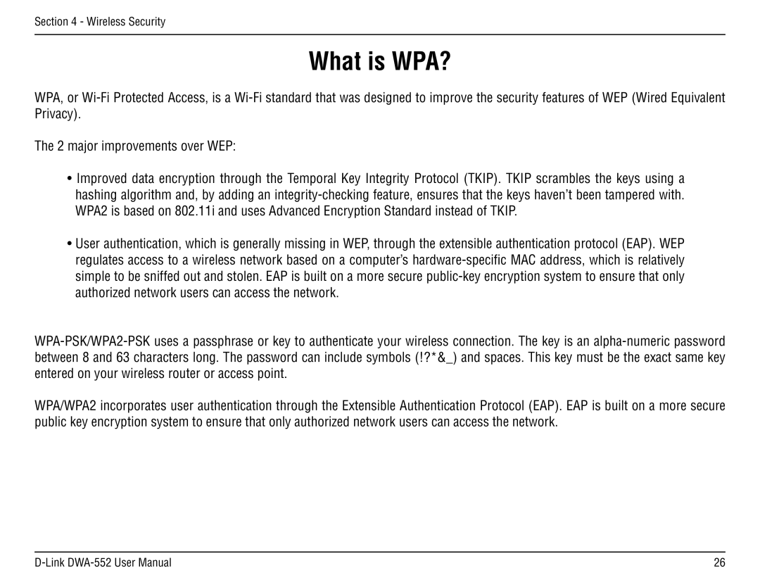 D-Link DWA-55 manual What is WPA? 