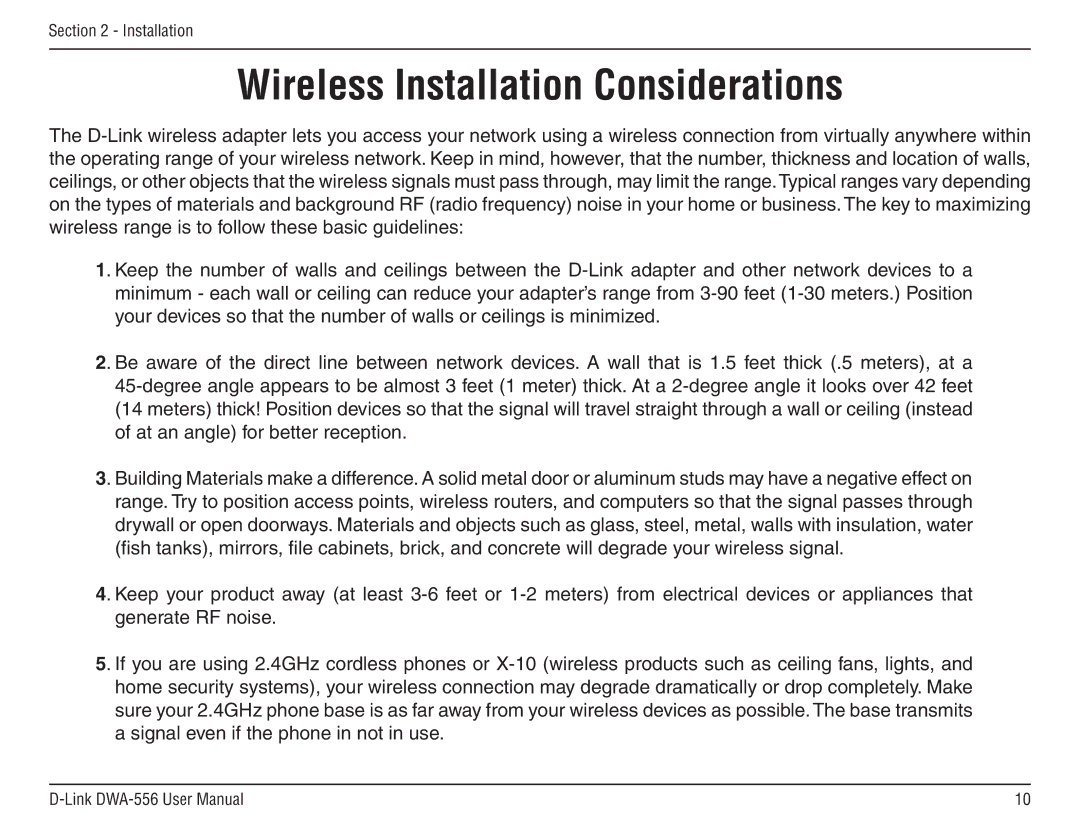 D-Link DWA-556 manual Wireless Installation Considerations 