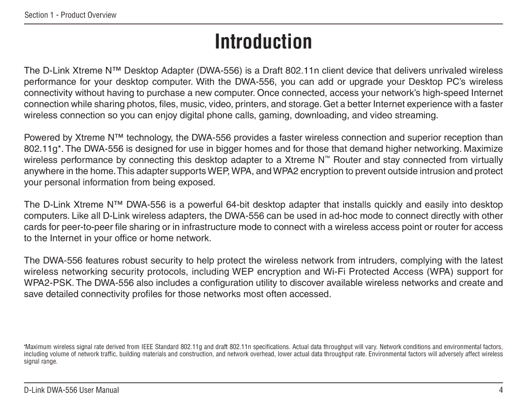 D-Link DWA-556 manual Introduction 