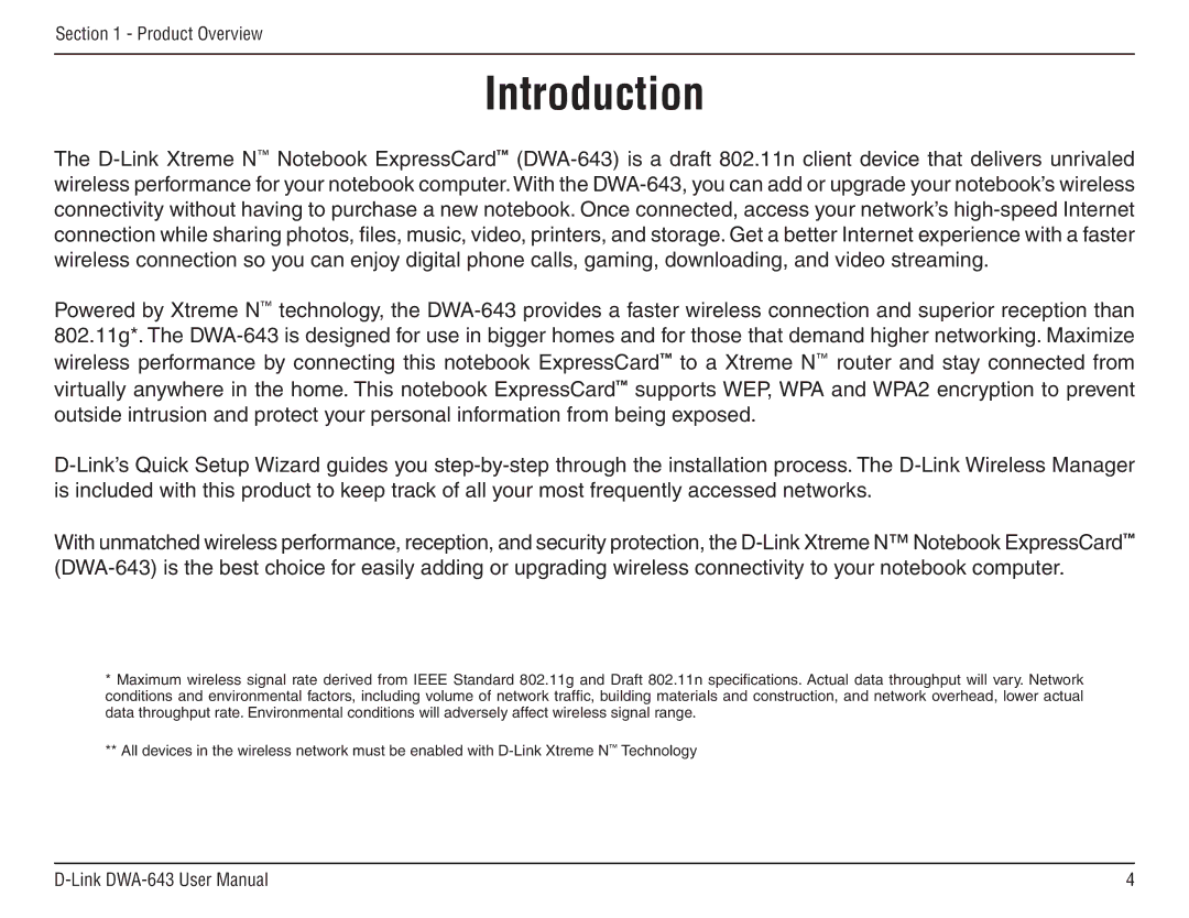 D-Link DWA-643 manual Introduction 