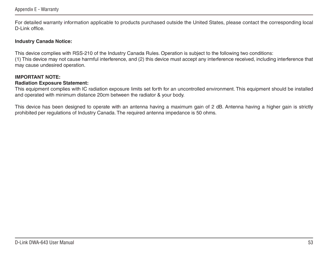 D-Link DWA-643 manual Important Note 