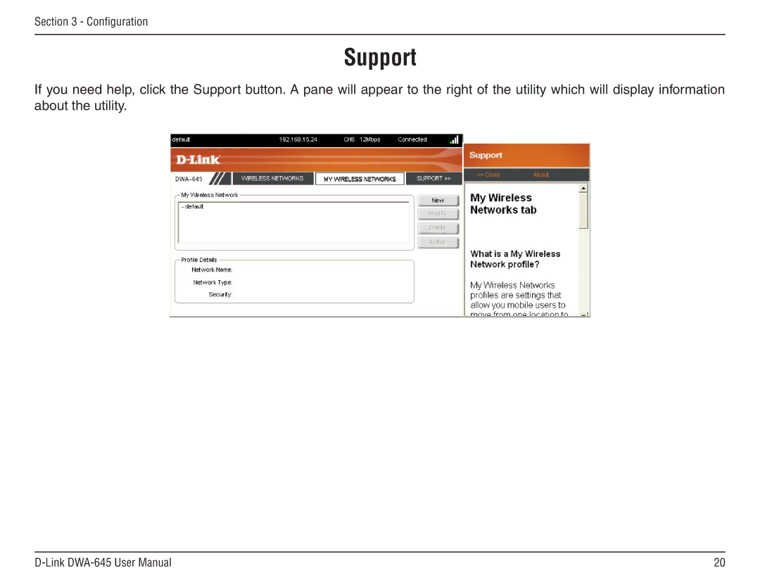 D-Link DWA-645 manual Support 