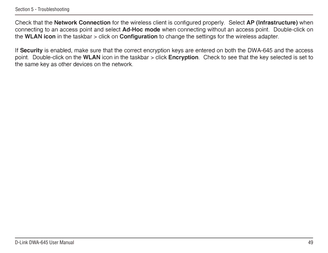 D-Link DWA-645 manual Troubleshooting 