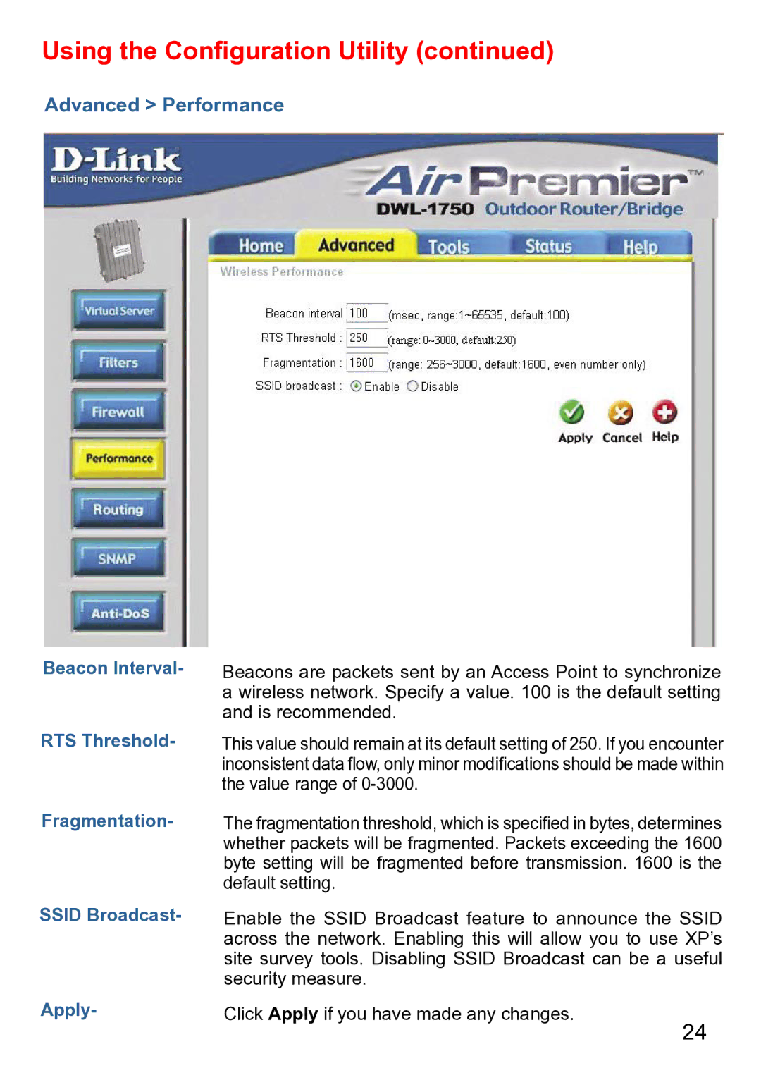 D-Link DWL-1750 warranty Advanced Performance 