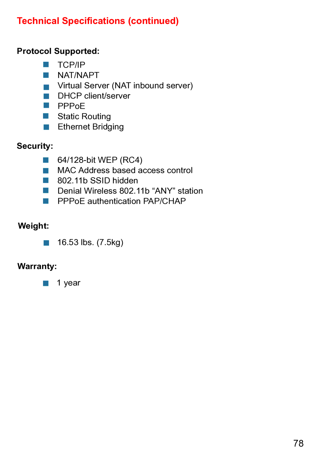 D-Link DWL-1750 warranty Weight 