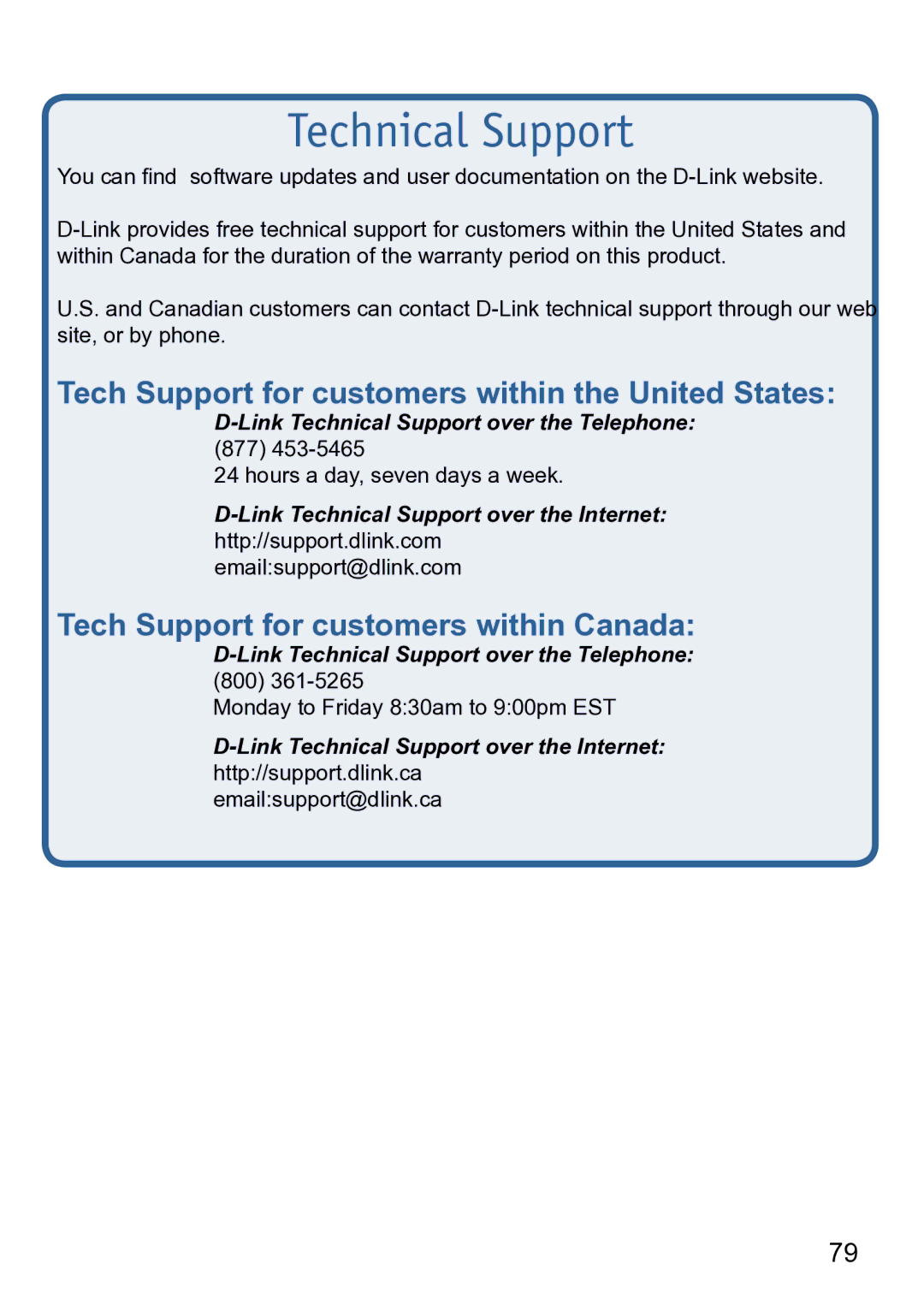 D-Link DWL-1750 warranty Technical Support 