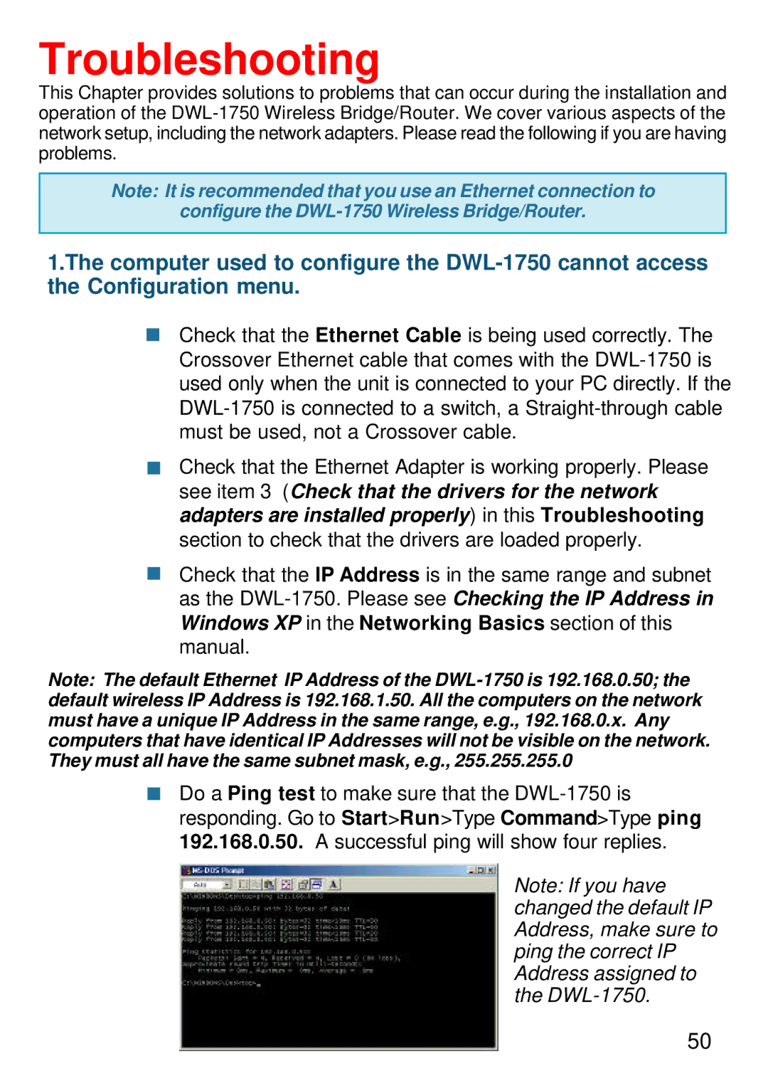 D-Link DWL-1750 warranty Troubleshooting 