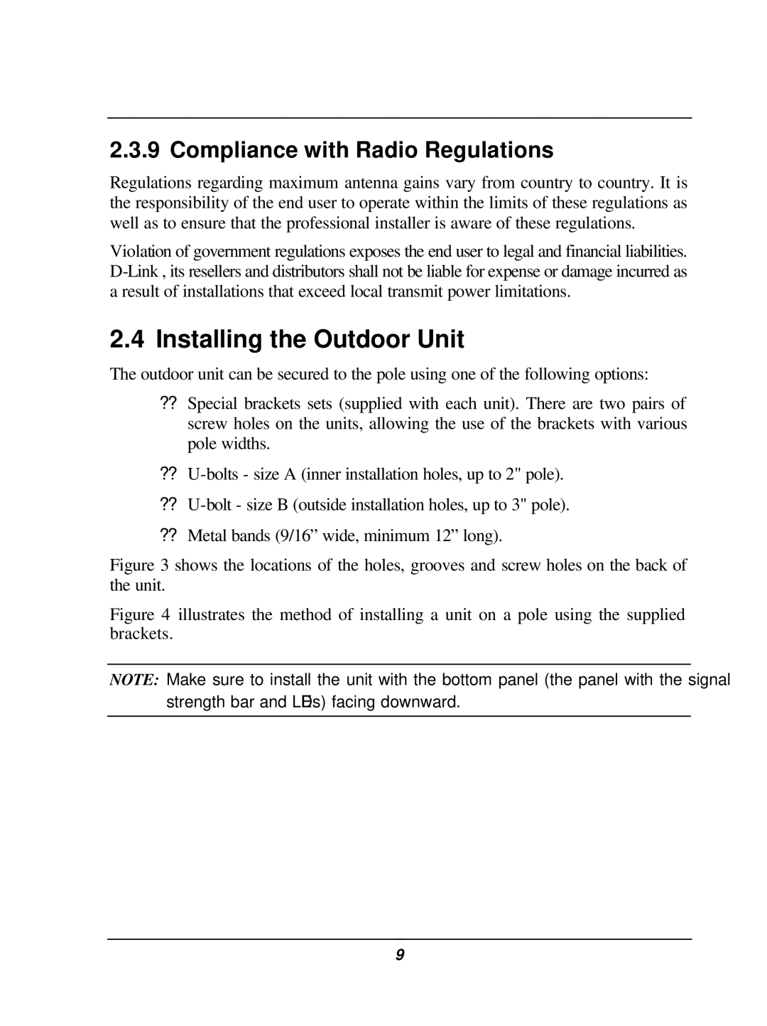 D-Link DWL-1800 user manual Installing the Outdoor Unit, Compliance with Radio Regulations 