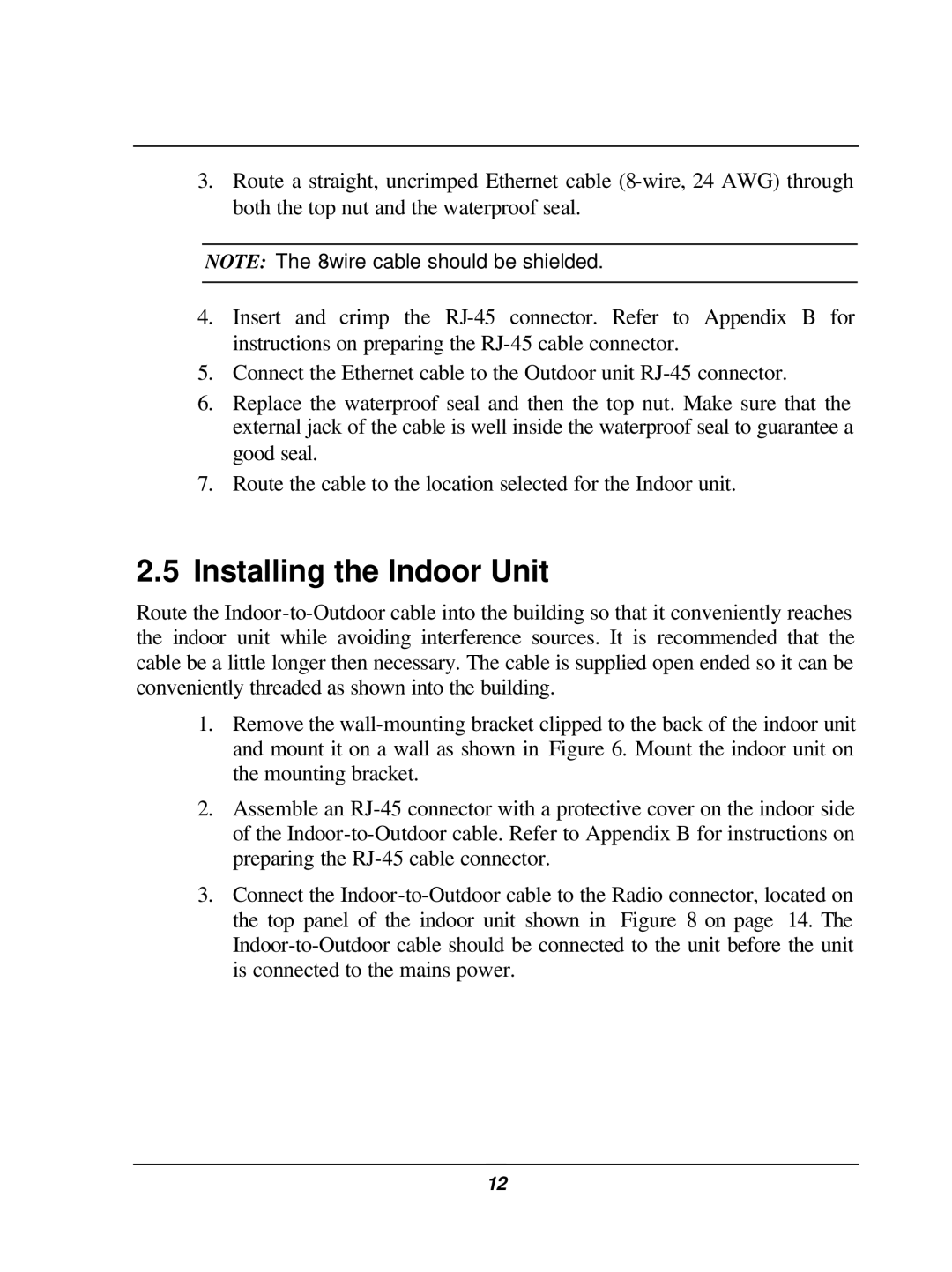 D-Link DWL-1800 user manual Installing the Indoor Unit 