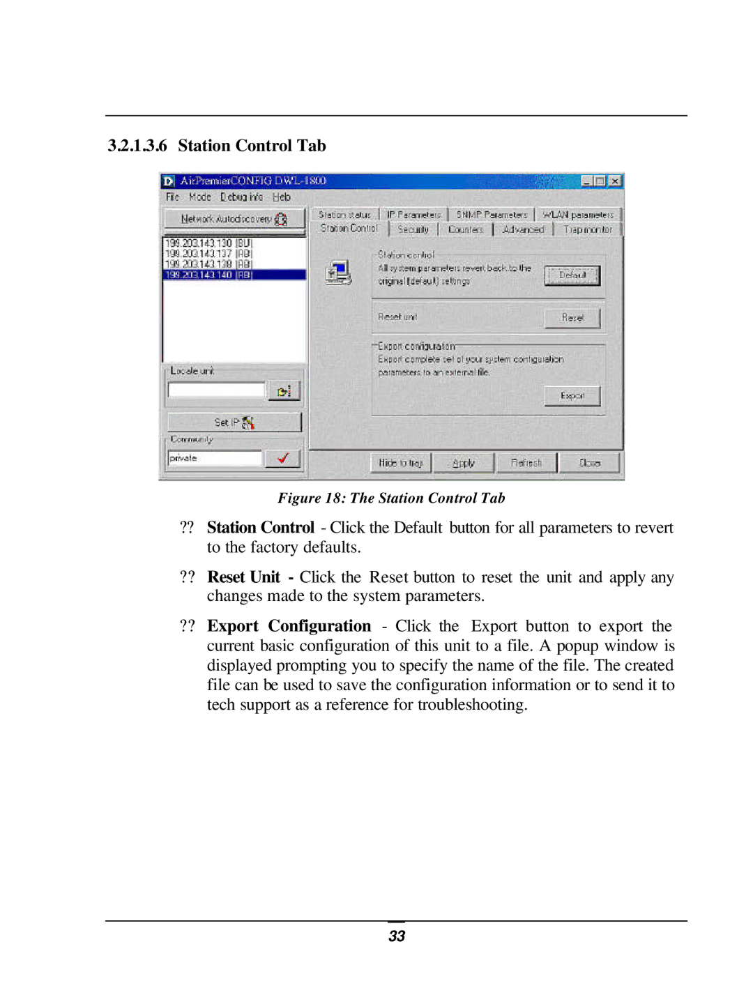 D-Link DWL-1800 user manual Station Control Tab 