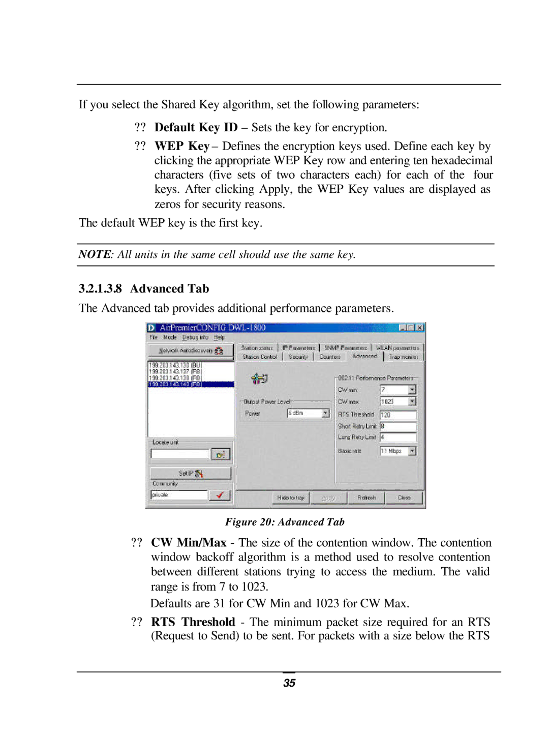 D-Link DWL-1800 user manual Advanced Tab 