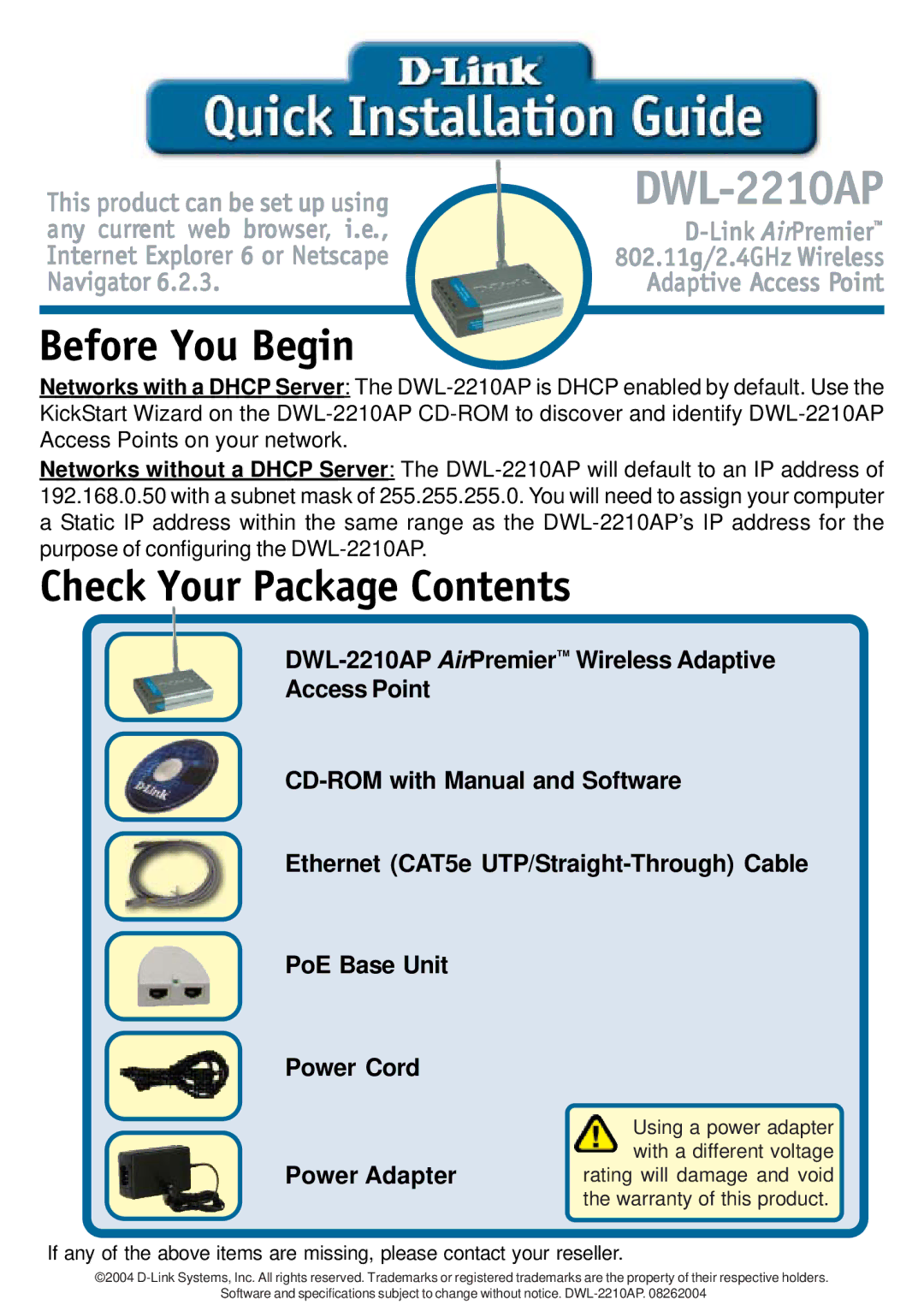 D-Link DWL-2210AP specifications 