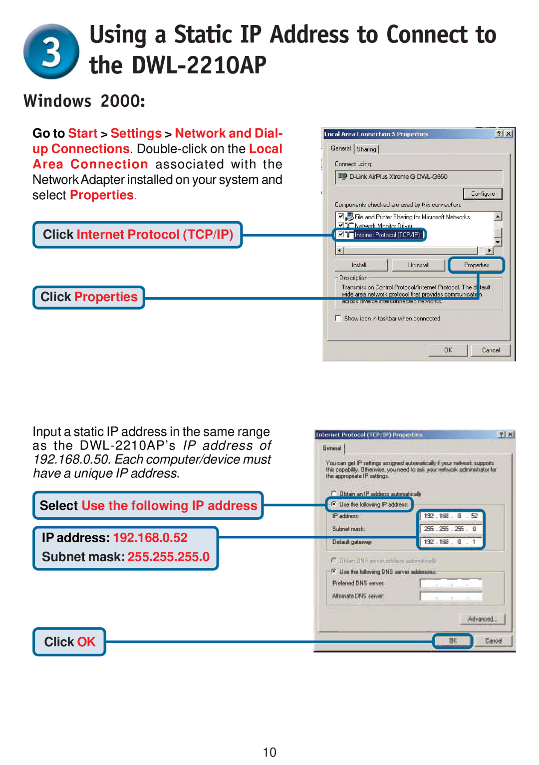 D-Link DWL-2210AP specifications Windows 