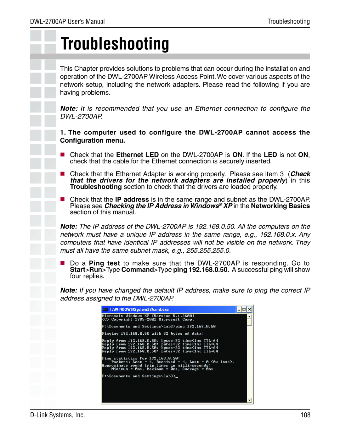 D-Link DWL-2700AP manual Troubleshooting 