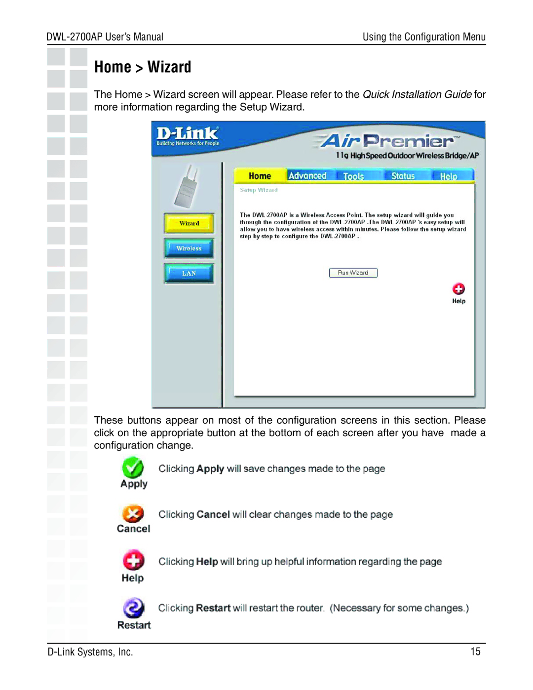 D-Link DWL-2700AP manual Home Wizard 