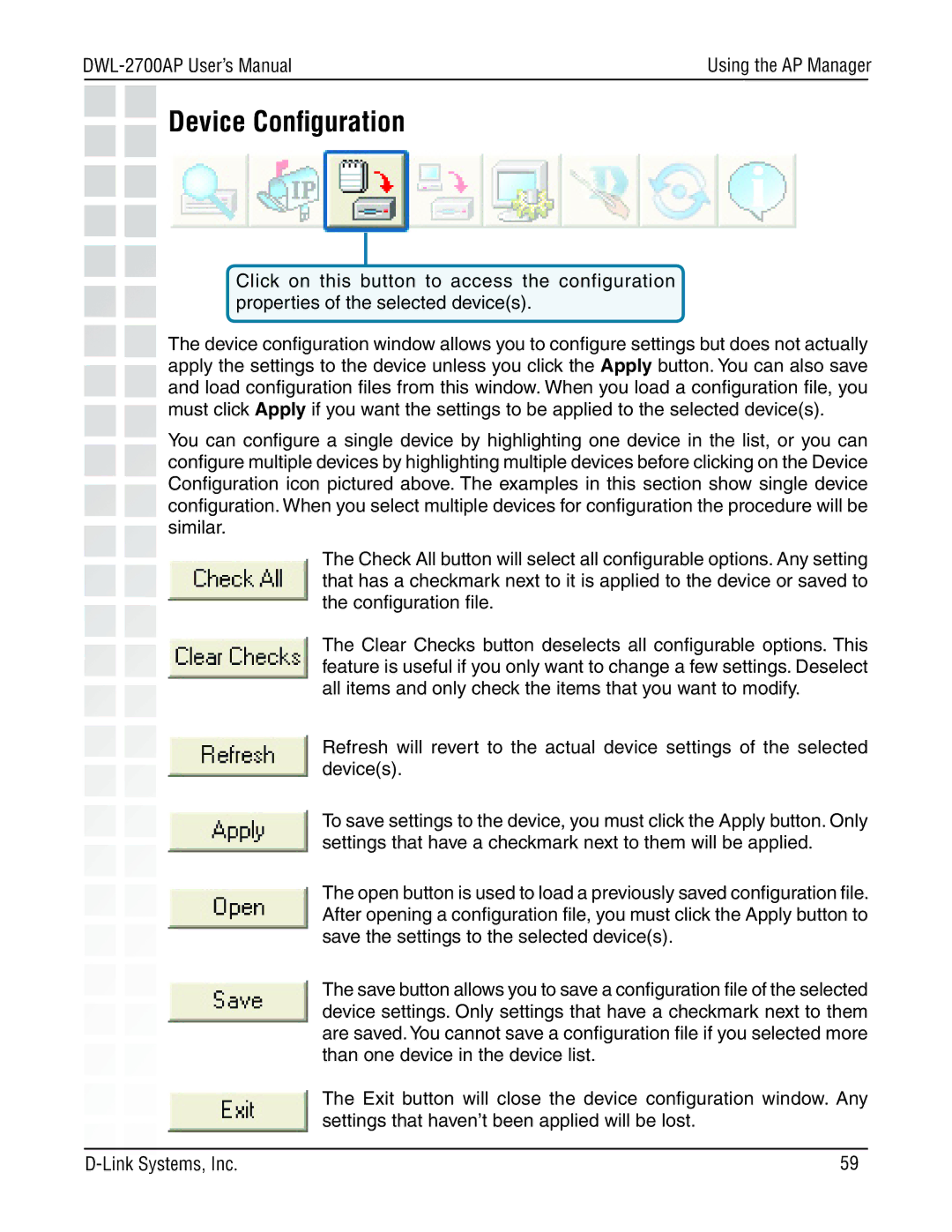 D-Link DWL-2700AP manual Device Conﬁguration 