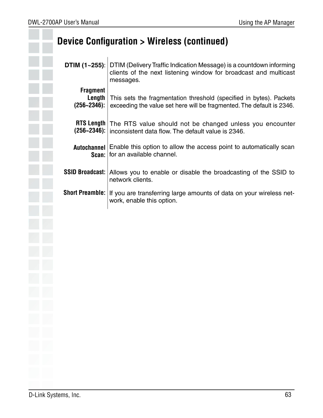 D-Link DWL-2700AP manual Dtim 1~255 