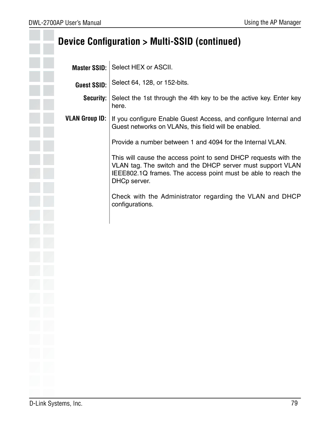 D-Link DWL-2700AP manual Master Ssid 