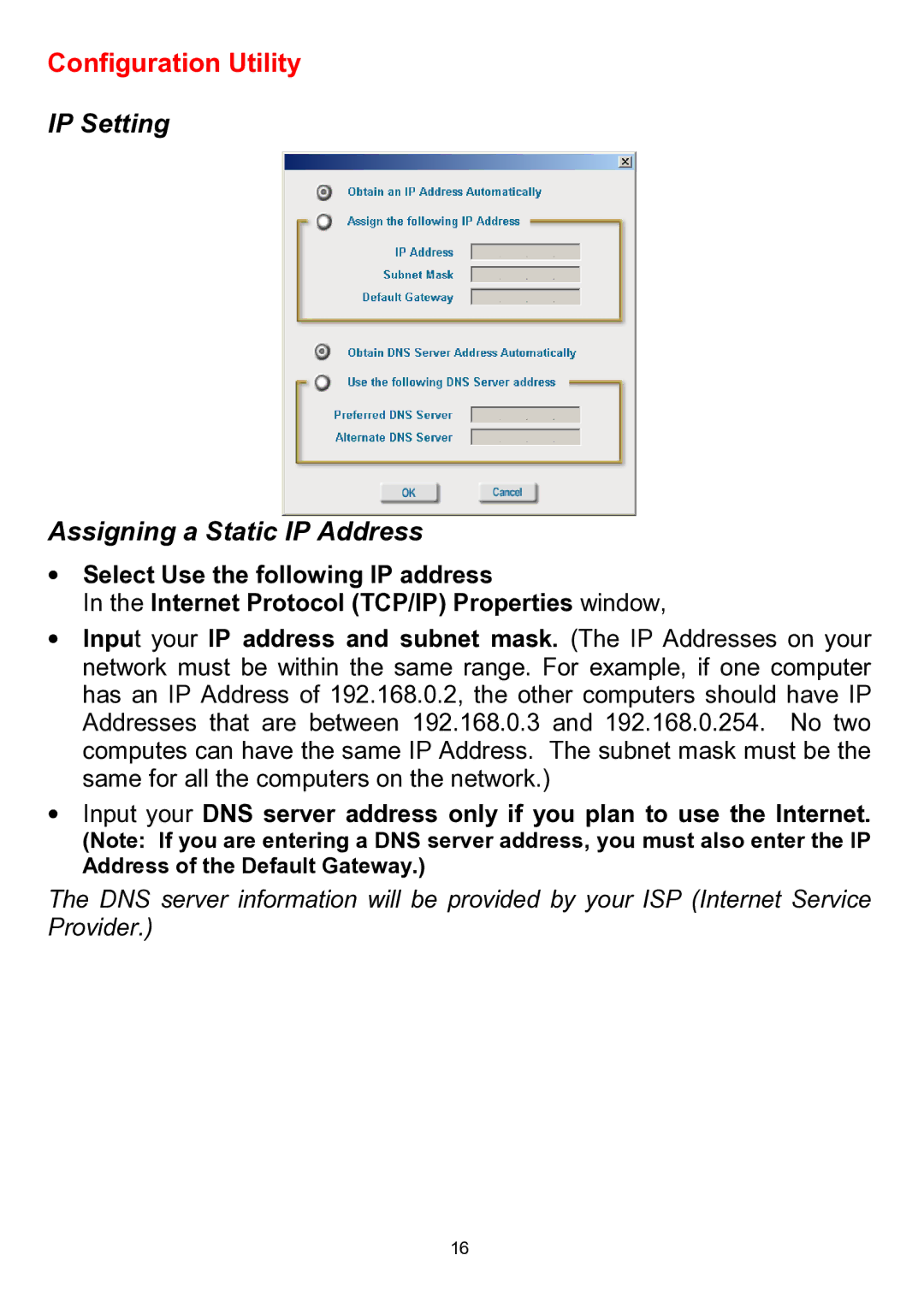 D-Link DWL-510 manual IP Setting Assigning a Static IP Address 