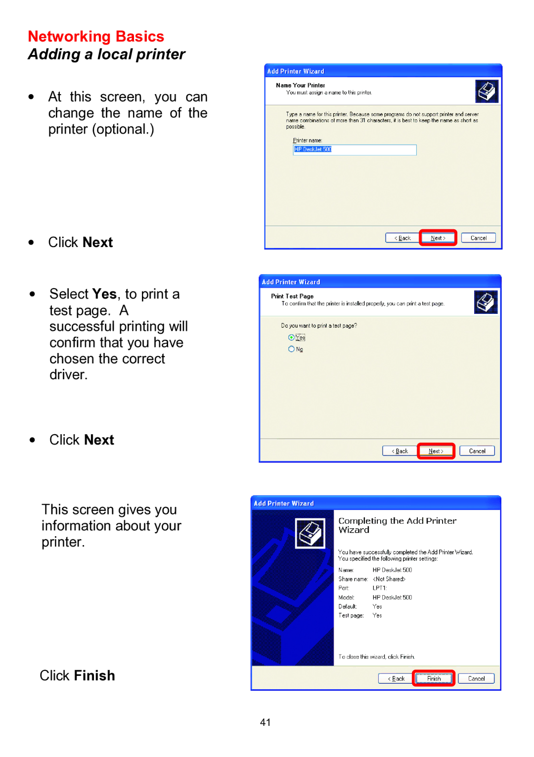 D-Link DWL-510 manual Networking Basics Adding a local printer 