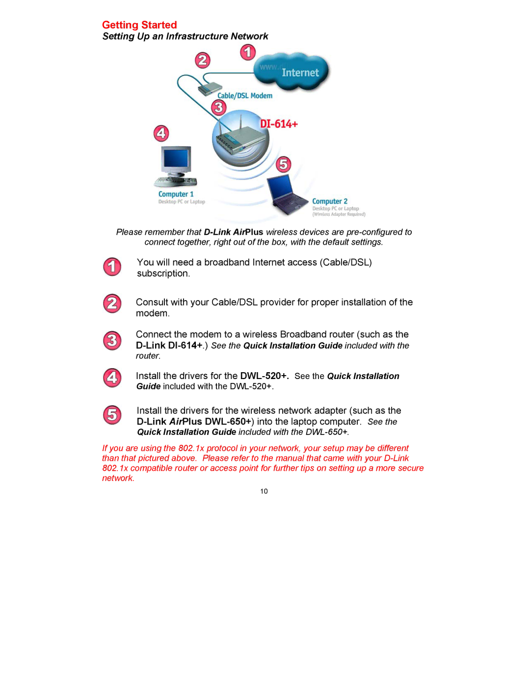 D-Link DWL-520 manual Getting Started 