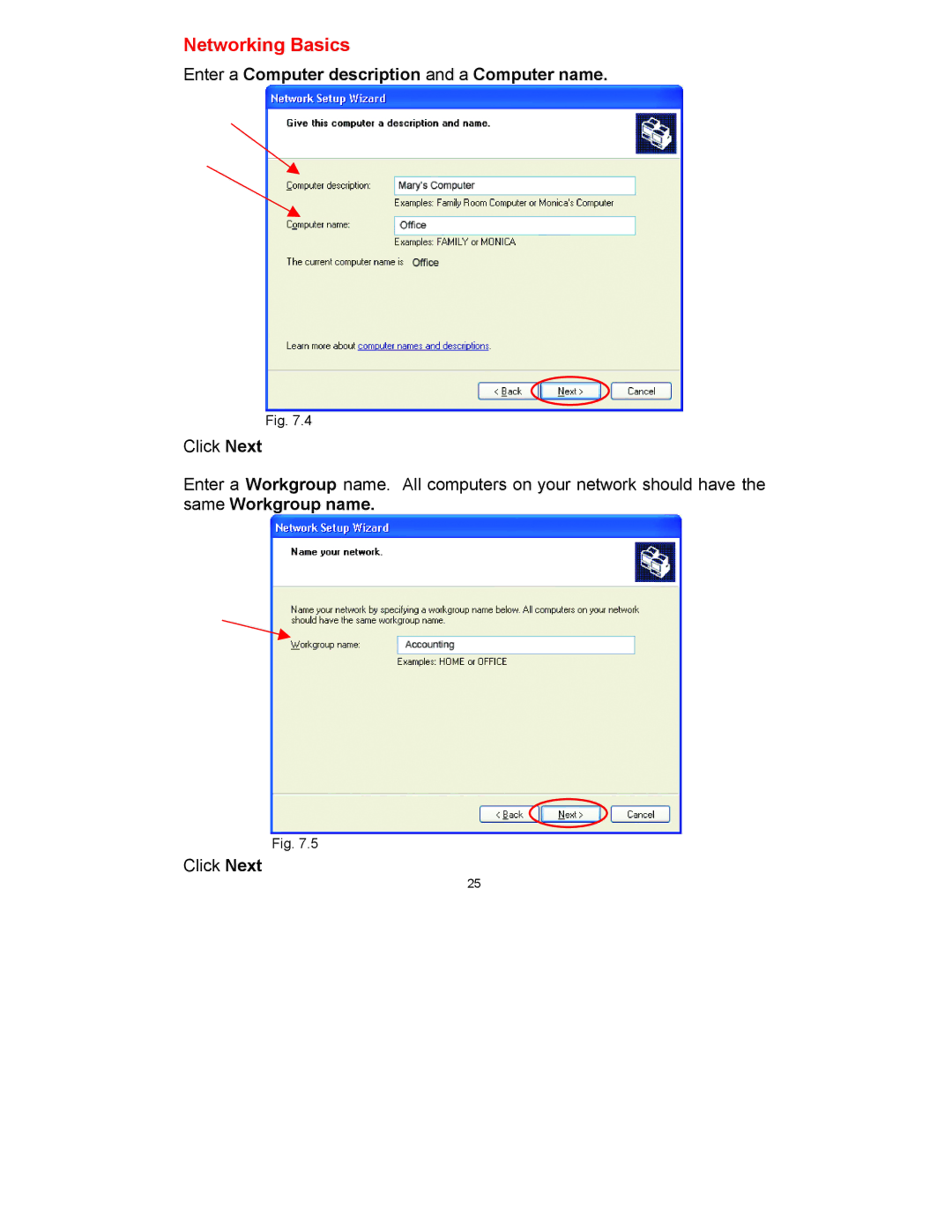 D-Link DWL-520 manual Enter a Computer description and a Computer name 