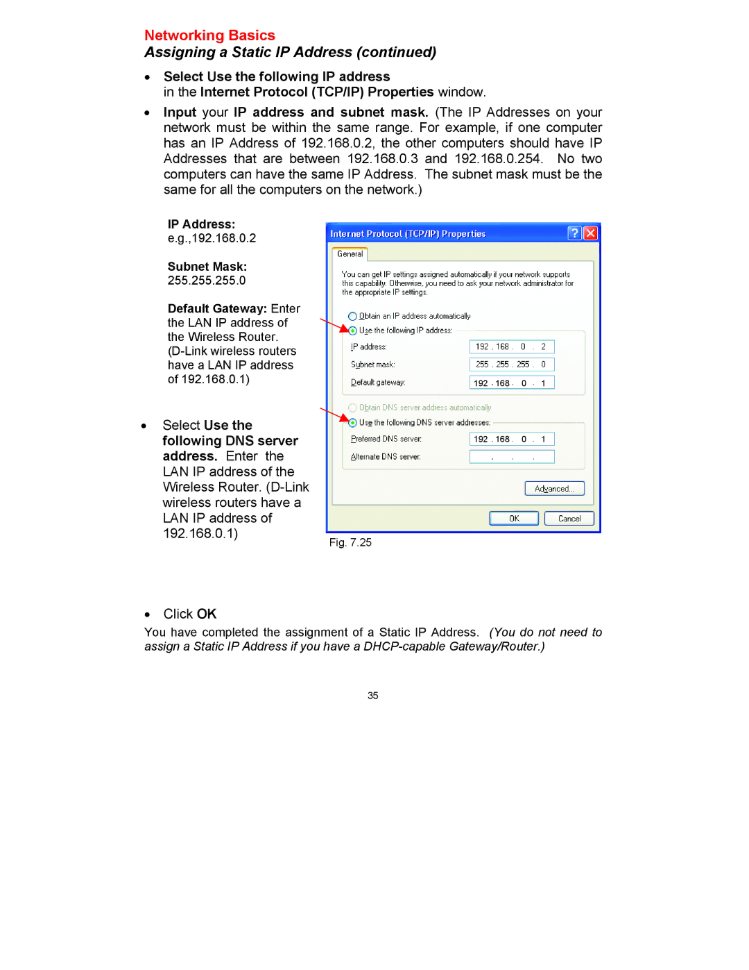 D-Link DWL-520 manual IP Address 